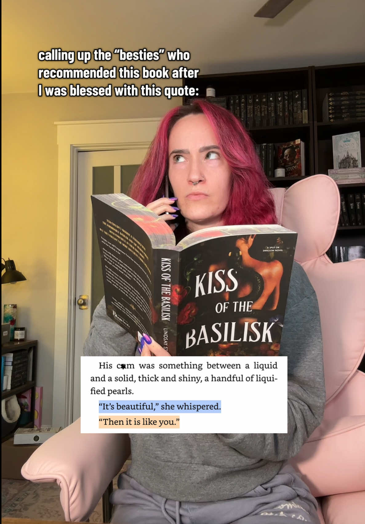 Kay so I’m intrigued.  Kiss of the Basilisk will either be 5 stars or a rage quit.  I’m in it!  #kissofthebasilisk #splitorswallow #bookrecs #BookTok #romantasybooks #romantasy #darkfantasy #Inverted 