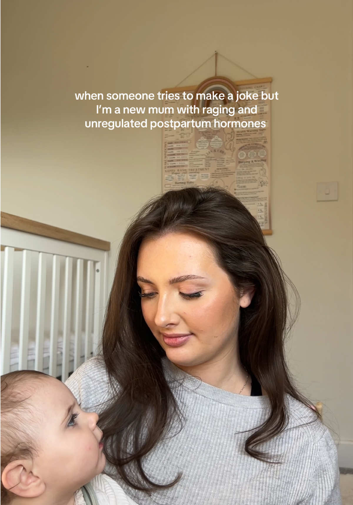 Even my daughter is shook #postpartum #postpartumbody #postpartumhormones #angerissues #postpartumanxiety #postpartumanger #pms #pmssymptoms #rage #period #menstralcycle 