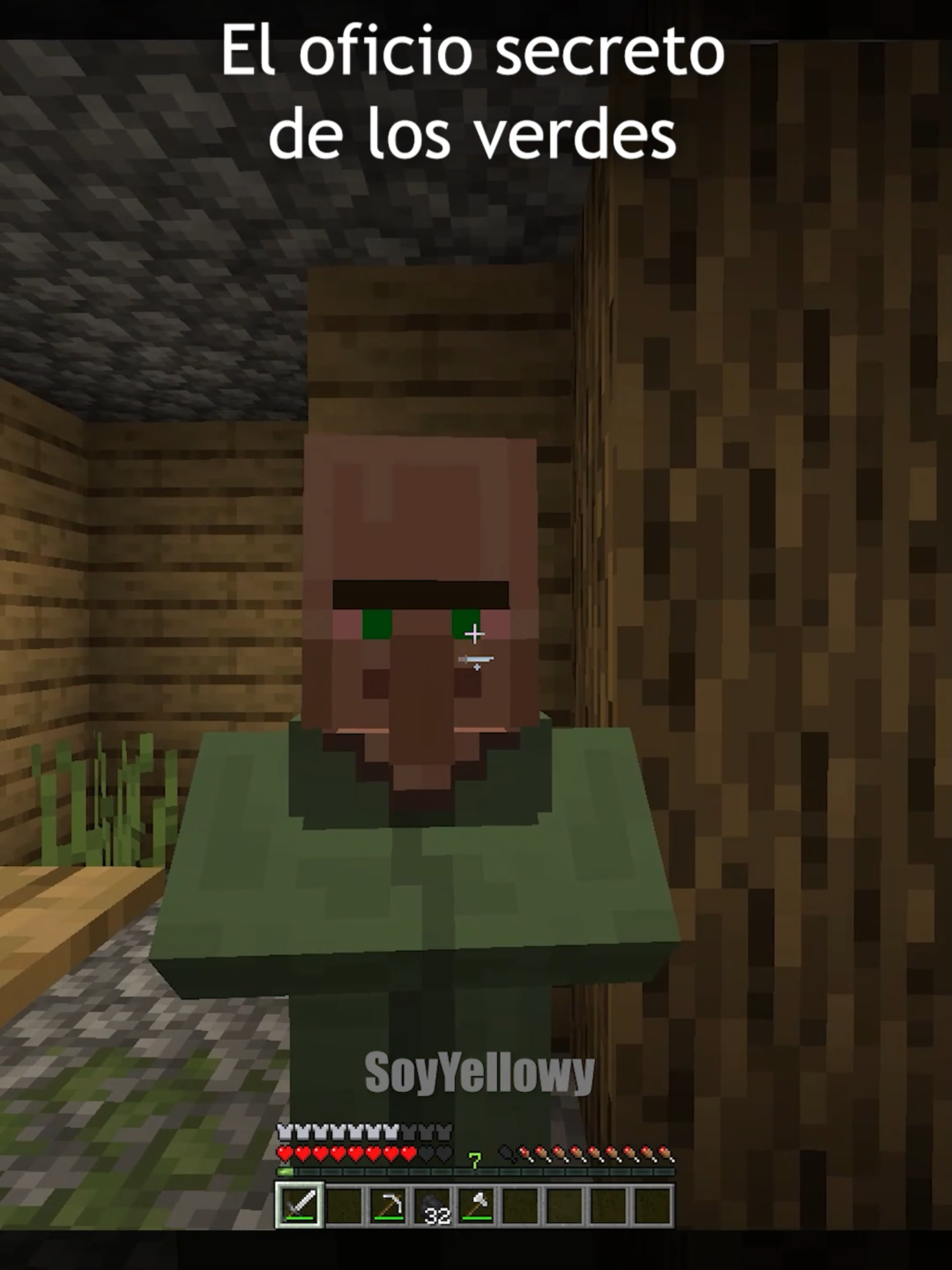 Este es el oficio secreto de los aldeanos verdes #Minecraft #minecraftmemes #fyp 