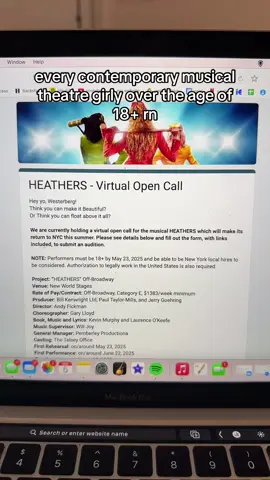 if you submitted sound off in the comments I wanna see something #theatreinfluencer #nycinfluencer #musicaltheatre #theatrekid #heathers #heathersthemusical #dreamrole #veronicasawyer #microinfluencer 