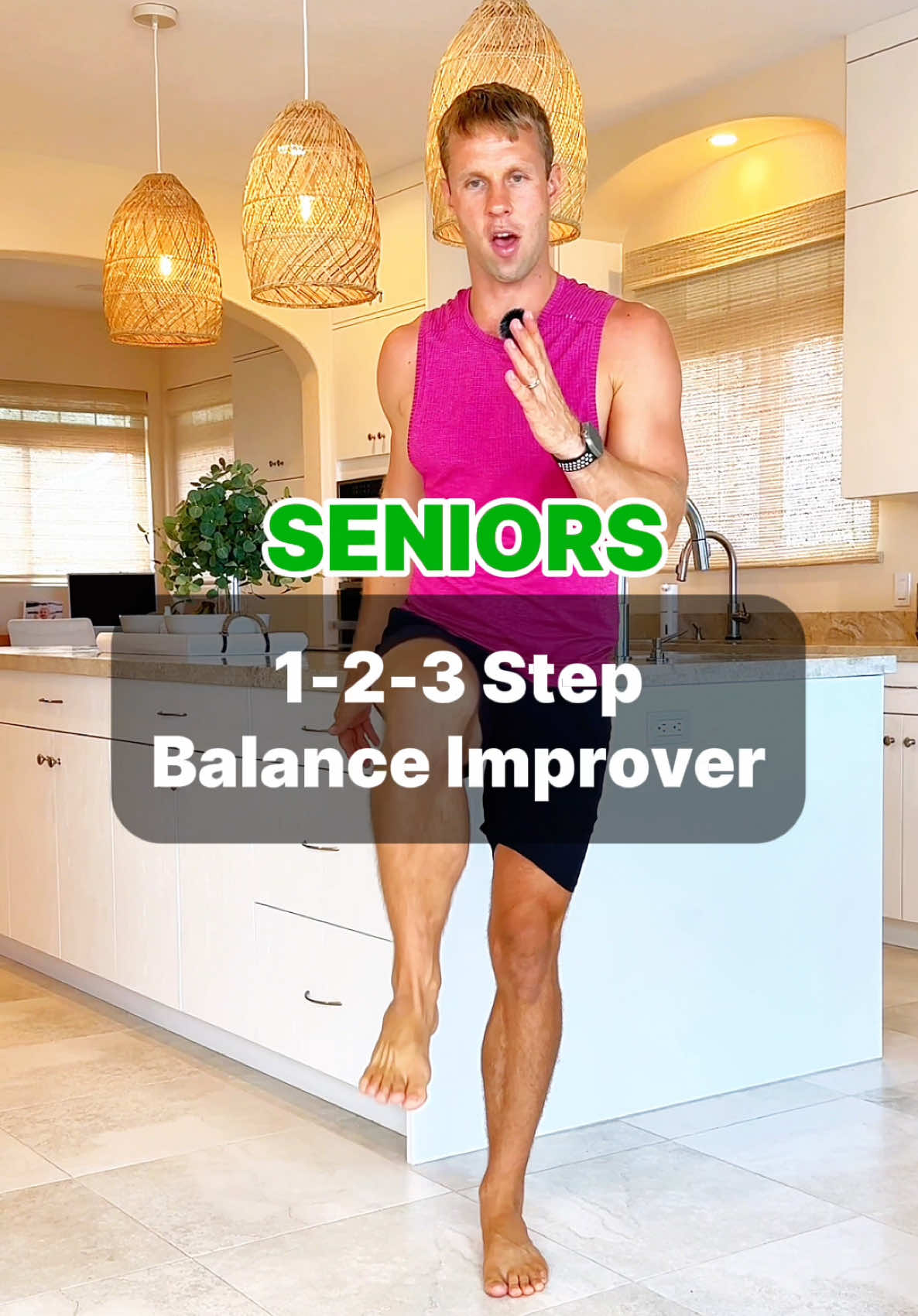 1-2-3 step balance improver for seniors! #DailyRoutine #seniorfitness #fitnesstips #balance #mobility 