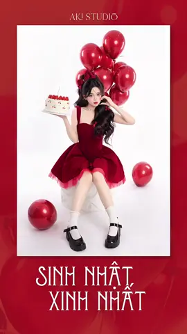 Giới thiệu cho các bạn nữ 1 concept sinh nhật tone đỏ đáng yêu #sinhnhat  #chupanhdep #chupanhsinhnhat #xuhuong #akistudio #tiktokphotography #studiochupanh 