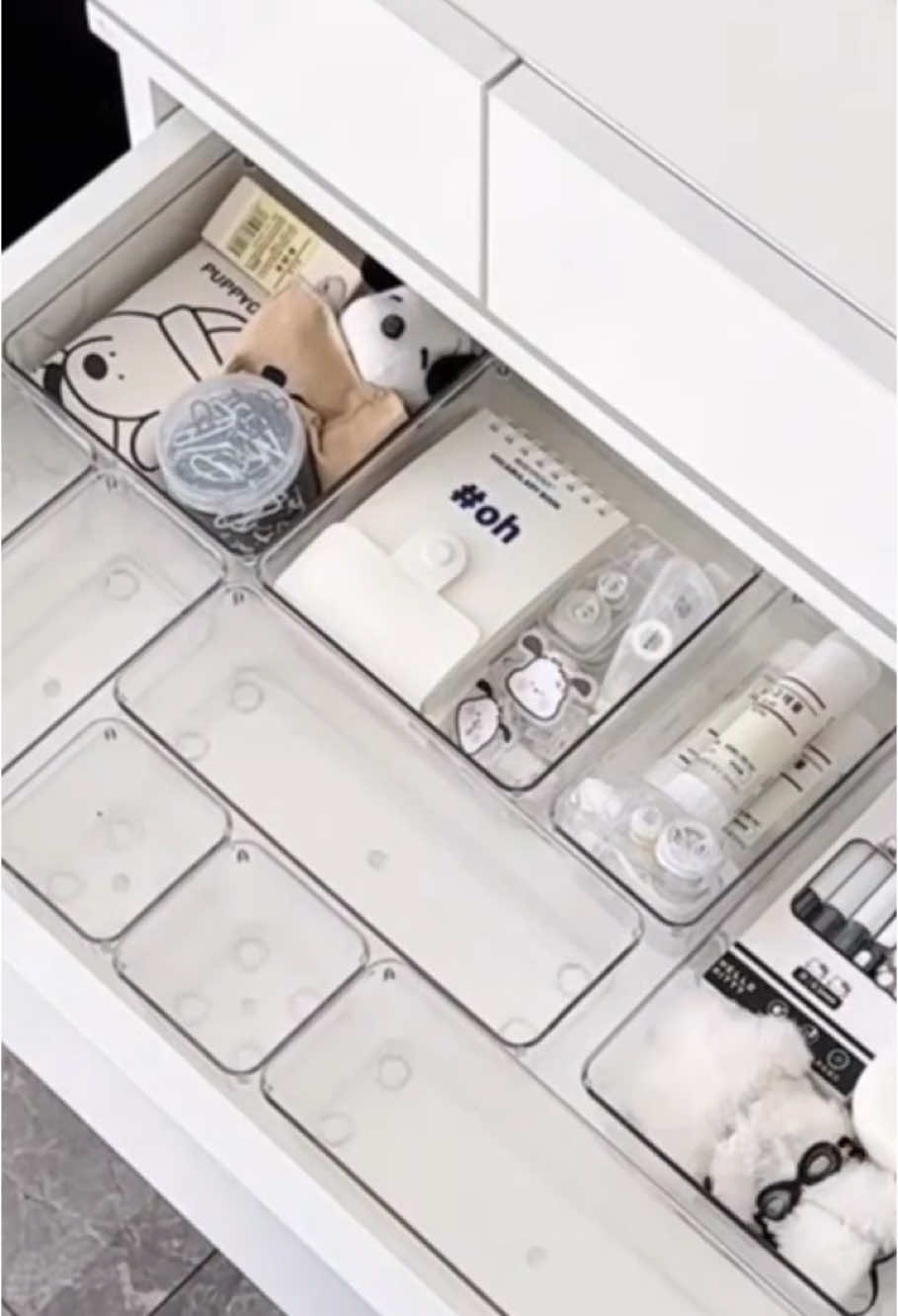 16pcs Acrylic Drawer Organizer Desk Bins Container Storage Box Cutout Handle NO LID#box #storage #bins #Acrylic #clear #fyp 