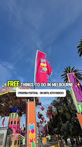 🎡✨ Moomba Festival is OFFICIALLY ON! 🎆 From thrilling rides to jaw-dropping performances, fun games, and the best festival energy—this is Melbourne at its finest!   🌟 Here’s what you CAN’T miss:  🦜 The Birdman Rally on 09th March– where brave (and slightly crazy) competitors launch themselves over the Yarra in homemade flying machines! 😂   🎭 The Moomba Parade on 10th March – a colorful spectacle of music & dance   💦 The Ski show– Catch waterski acrobatics, featuring pyramids, tricks and more 🛹 The Moomba Skate Park Program – epic tricks & competitions   🎢 30+ carnival rides, including one that shoots you 60m into the air!   🎆 Nightly fireworks to light up the Melbourne skyline!   💃 Dance performances and workshops  ✨ Kids activities - face painting, Bubble shows, Magic shows  💥 And the best part? It’s completely FREE all Labour Day long weekend! So grab your crew, soak up the sun, and experience the magic of Moomba!   📍 Birrarung Marr, Melbourne   📅 March 6-10   Tag your festival squad & let’s Moomba! 🎉👇 Invite* @moombafestival @cityofmelbourne @whatsonmelbourne #moomba #cityofmelbourne  #MoombaFestival #MelbourneEvents #BirdmanRally #moomba #melbournetodo #whatsonmelb #whatsonmelbourne #freeactivities #melbournewithkids #thingstodo #kidsactivities #mysecretmelbourne #creatorsearchinsights 