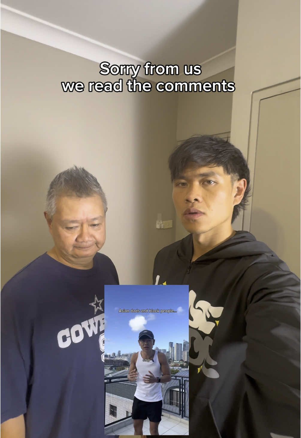 There are hundreds of “she’s not black” comments on our Asian dads and black people video yesterday, we just wanted to apologise @Charlie 
