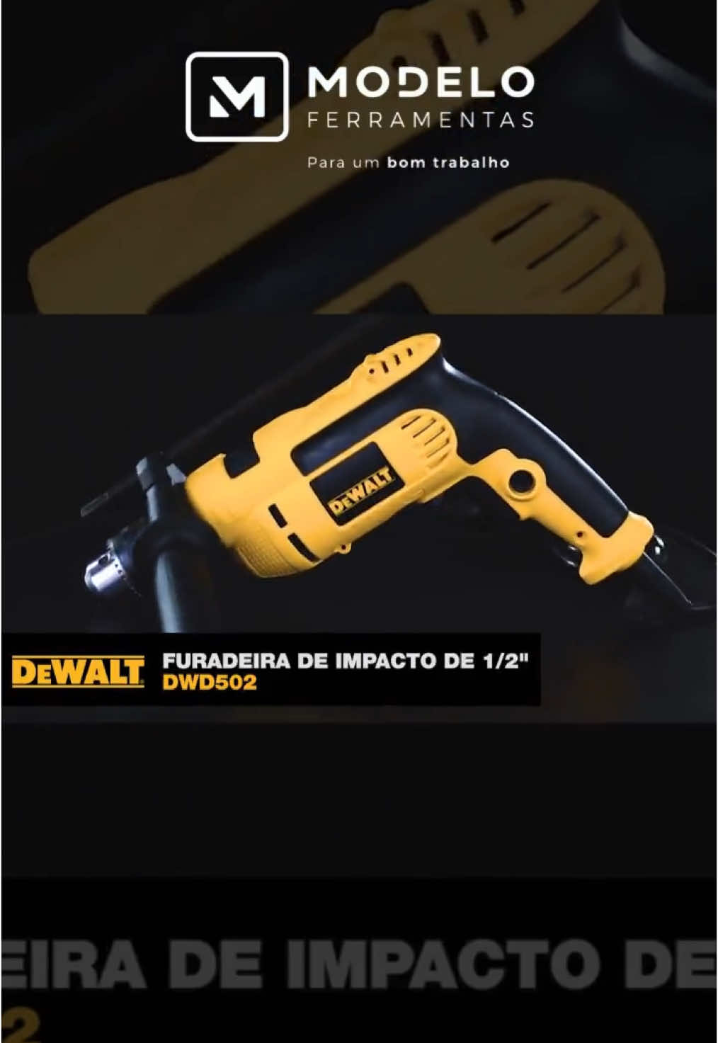 Quer potência e precisão no seu trabalho? Confira nosso Reels sobre a Furadeira de Impacto DWD 502 da Dewalt – 710W de força, velocidade variável e design ergonômico para perfurações impecáveis em madeira, aço e alvenaria. Assista agora e eleve seus projetos! #modelo #dewalt #furadeira #furadeiradeimpacto @DEWALT BRASIL 