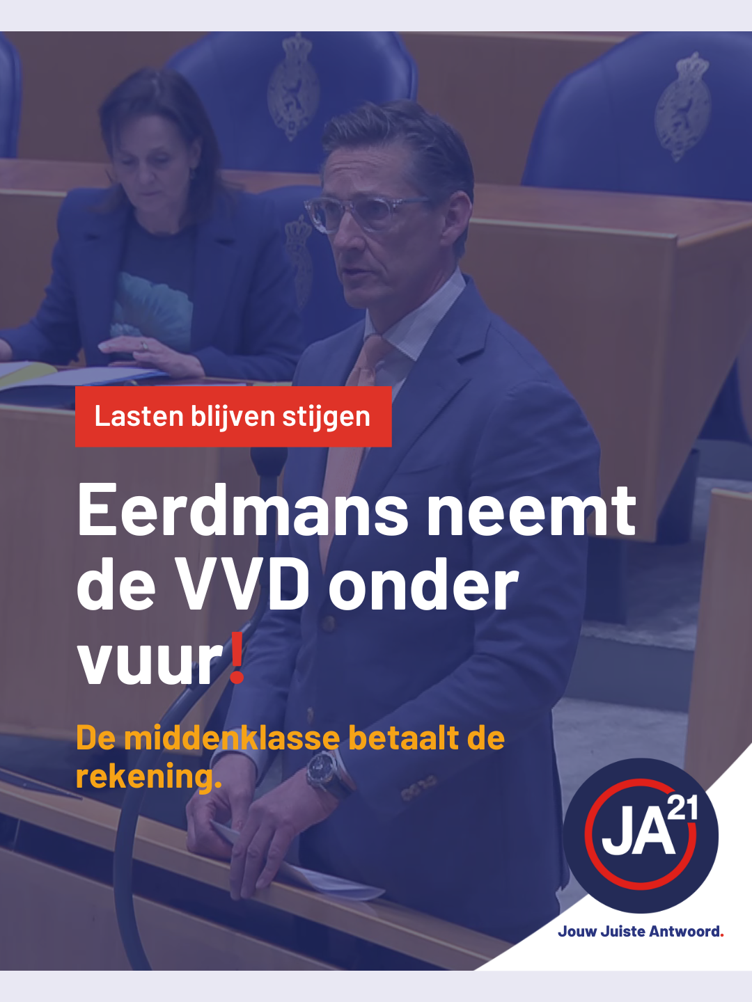 Na 15 jaar regeren ontdekt de VVD ineens de ‘hardwerkende Nederlander’. Maar na belastingverhogingen, verstikkende regeldruk en stijgende energielasten: wie gelooft dat nog? Joost Eerdmans confronteert Yesilgöz met de gevolgen van VVD-beleid voor de middenklasse. #JA21 #Politiek #TweedeKamer #Eerdmans #Burgerberaad #Klimaat #vvd