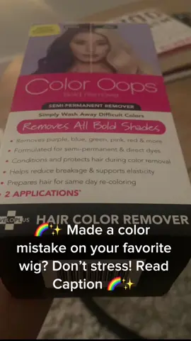 🌈✨ Transform Your Wig with Color Oops! ✨🌈 Made a color mistake on your favorite wig? Don’t stress! Color Oops is here to save the day! 🙌 Here’s why you should consider using it: 1️⃣ Gentle Formula: Specially designed to remove unwanted color without damaging your wig fibers. Perfect for synthetic and human hair! 2️⃣ Quick & Easy: Just a simple application and rinse, and you’re back to a blank canvas! 🎨 3️⃣ Vibrant Results: Achieve the true color you desire without the hassle of excessive bleaching or harsh chemicals.  4️⃣ Versatile Use: Ideal for correcting color mishaps or simply refreshing your wig’s color for a new look.  5️⃣ User-Friendly: Perfect for both beginners and pros—get salon-quality results at home! 🏡 ✨ Ready to revive your wig? Grab Color Oops today and embrace your next hair adventure! 💖 #WigCare #ColorOops #HairRevival #WigTransformation #HairColorCorrection #WigLovers #BeautyTips 