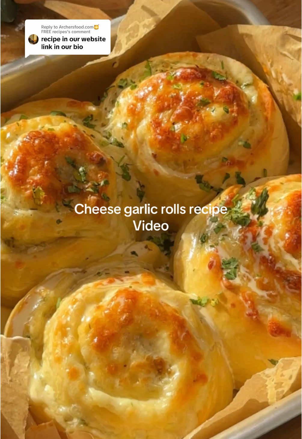 Replying to @Archersfood.com🍯FREE recipes free Recipe in our website link in our bio - cheese garlic rolls #cheesebread #garlicbread #garlicrolls #breadtok #FoodTok #cheesybread #baking #mozzarellabread #creatorinsights 