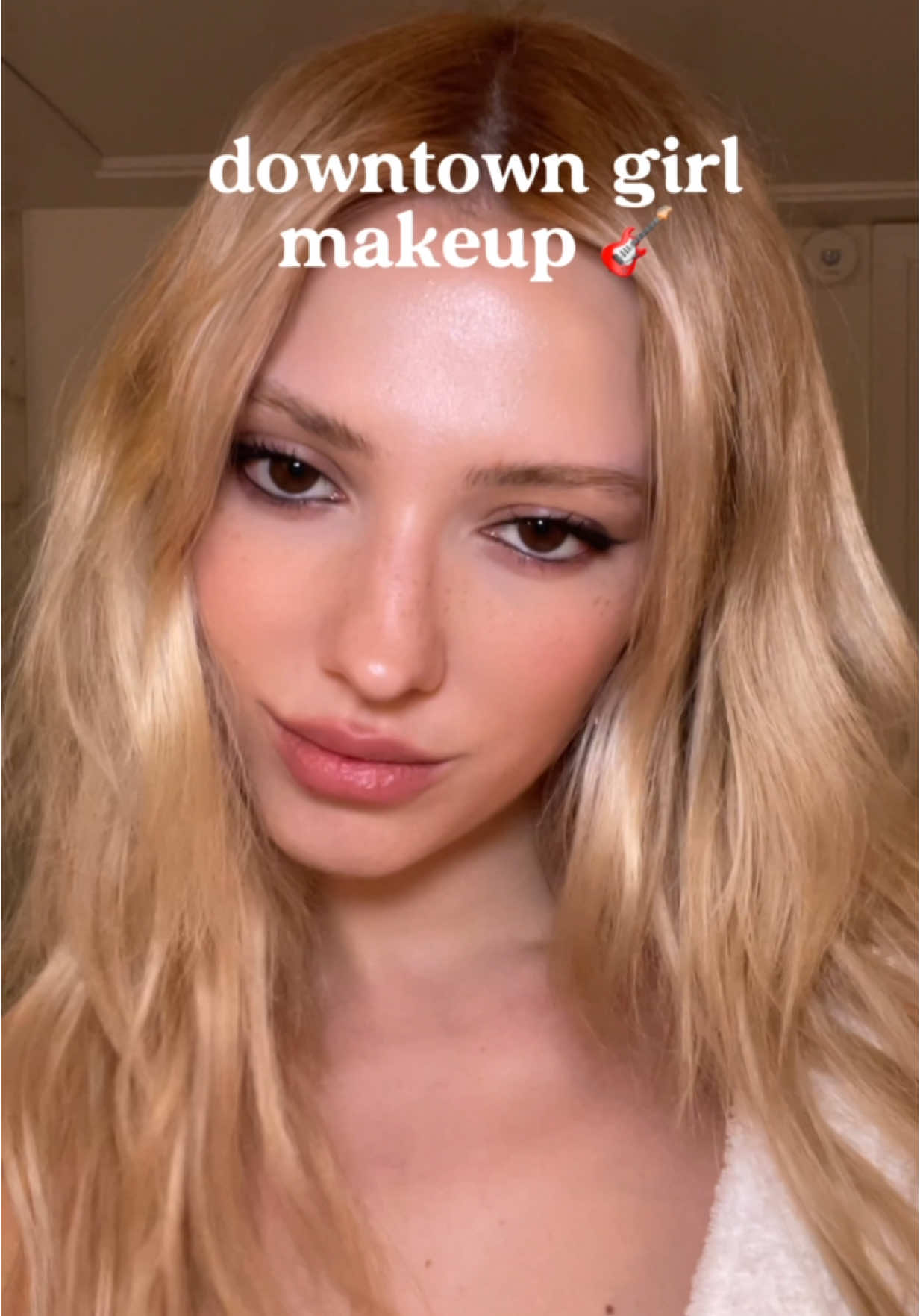 ad tried the downtown girl makeup routine and felt like i had a glow-up 🎸 #makeup #beauty #skincare @L’Oréal Paris Revitalift Filler 2.5% Hyaluronic Acid + Caffeine Eye Serum  @Lancôme Teint Idole Ultra Wear All Over Face Concealer  @pradabeauty Pradalines durable gliding eye pencil   @Armani beauty vertigo lift mascara   @YSL Beauty make me blush 42   @lorealparisuk 24H brow lamination   @Valentino.Beauty brow trio