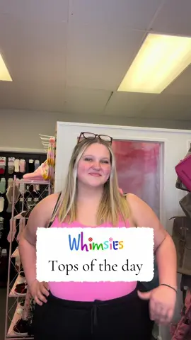 So many cute options! Visit our website whimsies.shop! 💕 #boutique #shopsmallbusiness #cutetops #outfitinspo #clotheshaul 