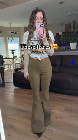 Jeans but as comfortable and stretchy as leggings! From @Willow Boutique #fionaflares #flares #brownpants 