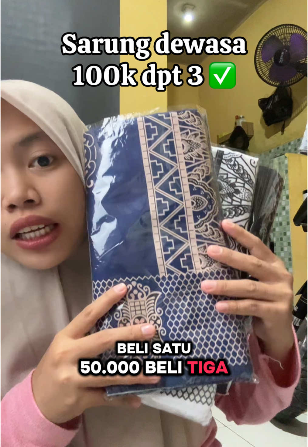 sarung dewasa 100k dapet 3#sarung #sarungbatik #sarungsantri #sarungdewasa #sarungviral #ftp