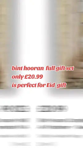 Bint hooran full gift set for only £20.99 is perfect for eid  gift  if you wanted to give it to someone your mom sister daughter its lovly smell 