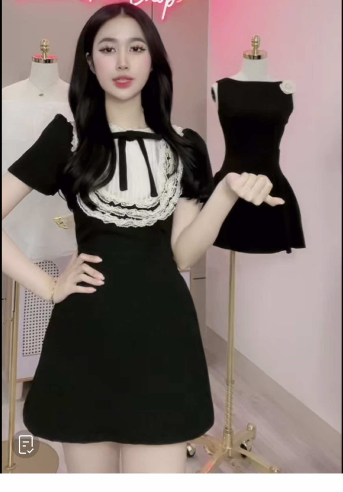 V210Váy tiểu thư cổ ren phối nơ#vaytieuthu #vayxinh #vayhottrend #thoitranggiare #tiktok #xuhuong #fashion #gam96 #moingaymotoutfit #viral 