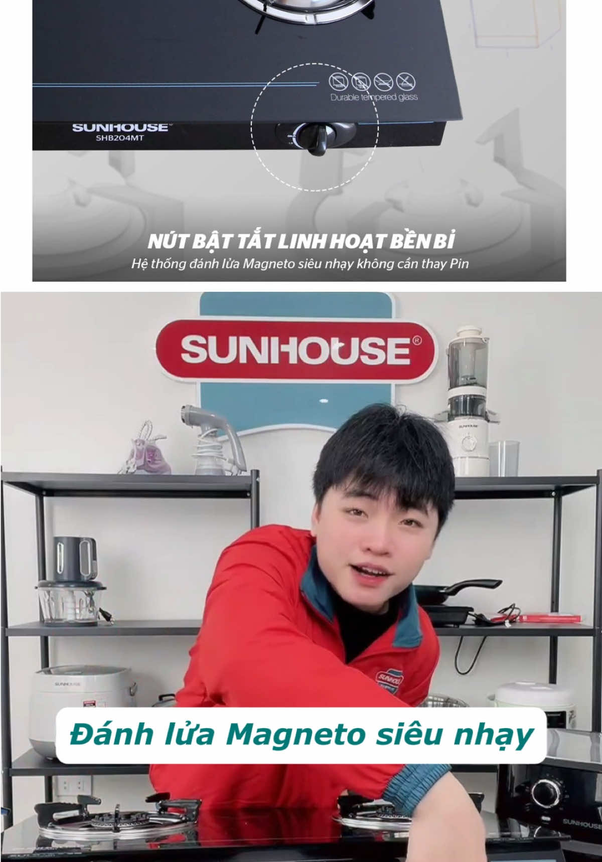 Bếp gas dương kính SUNHOUSE SHB204MT công nghệ Hàn Quốc hẳn hoi mà giá phải chăng 😀, chốt đơn luônnn !!#sunhouse #giadungtienich #giadungtienloi #sandeal #bếp 