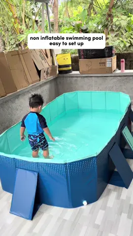 No need air pump na sa foldable swimming pool na 'to! 😍 #noninflatablepool #noinflatepool #foldableswimmingpool #swimmingpoolforkids 