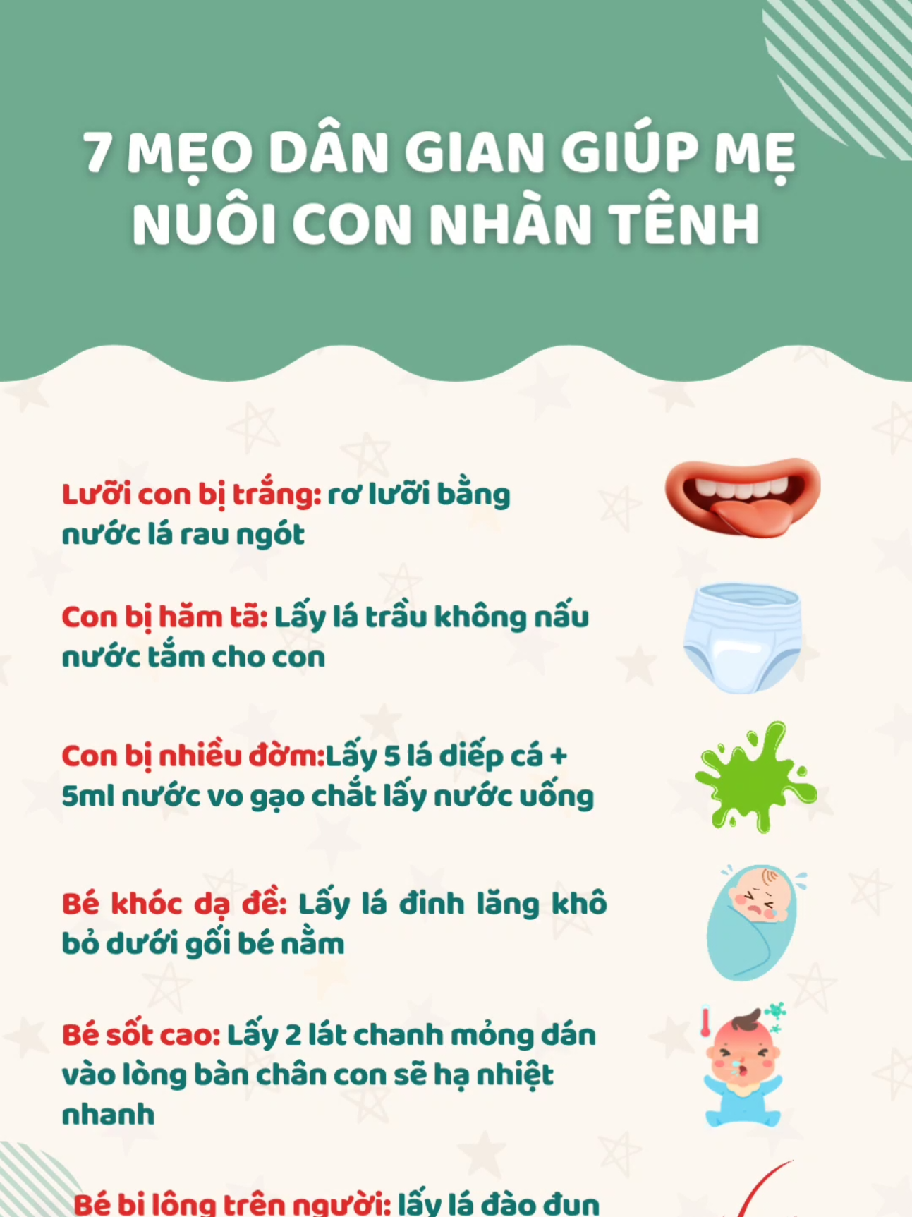 7 mẹo dân gian giúp mẹ nuôi con nhàn tênh #cungconkhonglon #chamcon #xuhuong #conmemenhan #nuôiconkhoe 