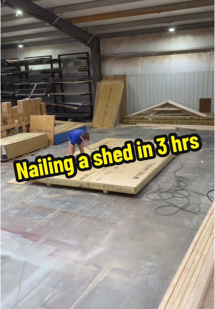 How to nail a 10x16 shed up in 3 hrs. 10x16 is the perfect size for a storage shed. #DIY #diyprojects #diyhomeprojects #backyardshed #sheds #construction #diywoodwork #woodworking #woodworkingprojects #10x10 #creatorsearchinsights #asmrsounds #asmrtapping 
