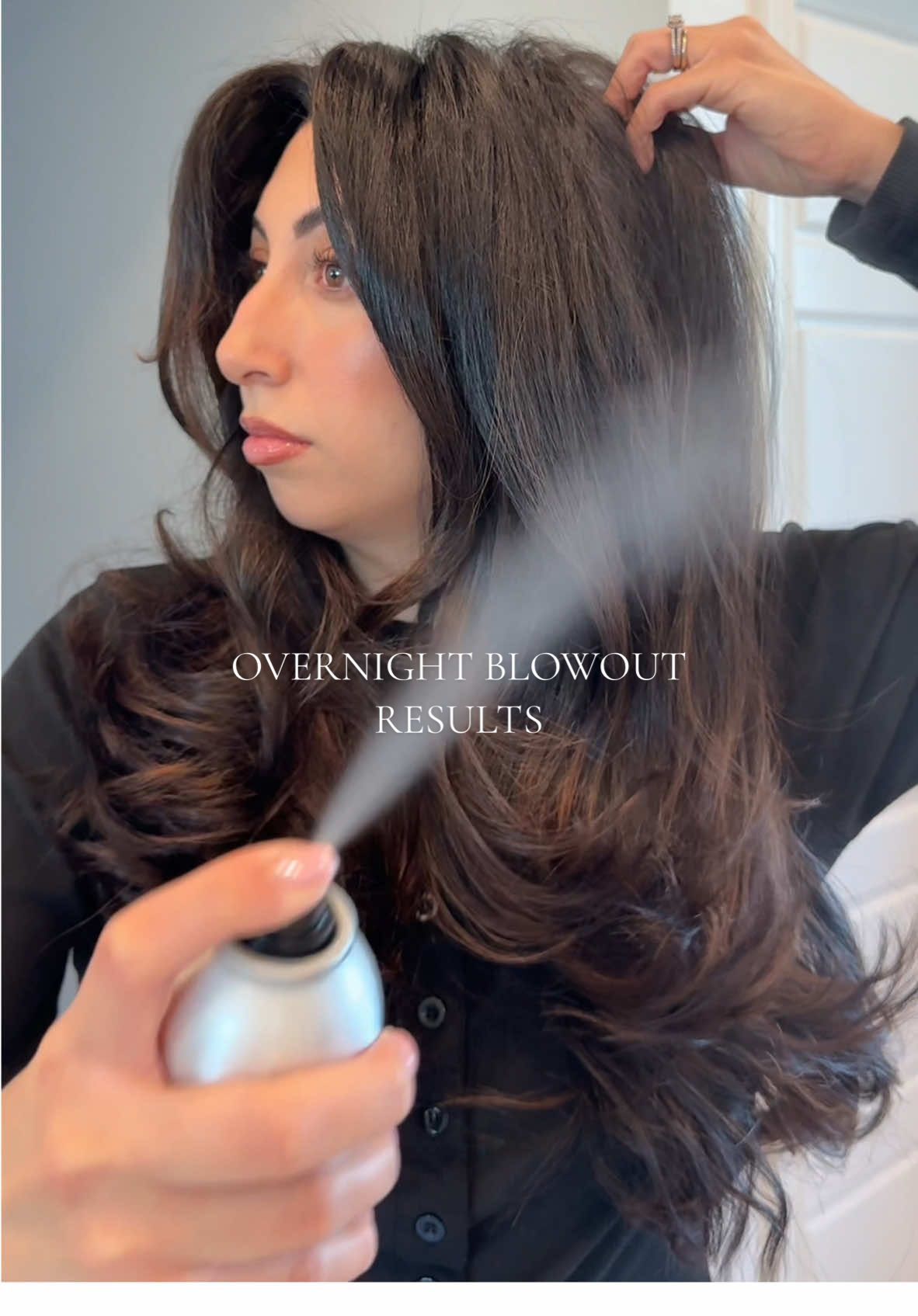 @Overnight Blowout results on long thick hair 🐆🎱🍸❤️‍🔥 @THE OUAI @Color Wow Hair @loréal paris usa @L’Oréal Paris #overnightblowout #overnightblowoutresults #heatlesscurls #layeredhaircut #bouncyblowout 