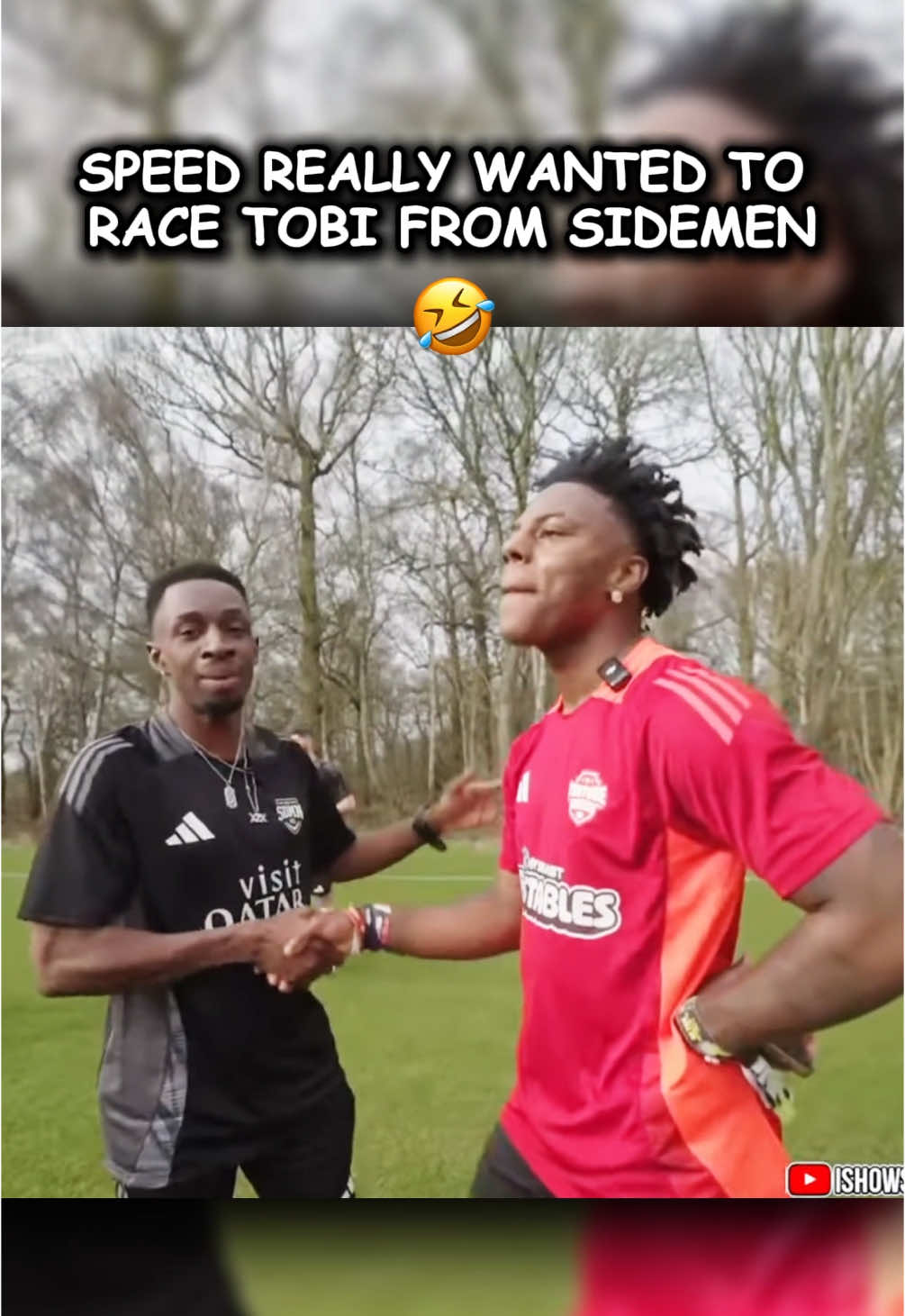 SPEED WANTS TO RACE TOBI😭😭 #fyp #irl #ishowspeedlive #ishowspeedclipz #tobi #sidemen #fyyyyyyyyyyyyyyyy #funnyy 