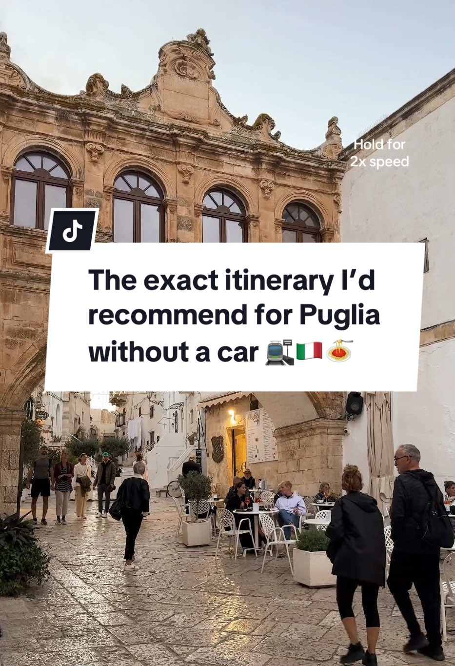 This is the best itinerary for Puglia without a rental car! Quick summary: 📍 BARI Arrive by plane, train or ferry DO: Explore Bari Vecchia, pasta-making class, food tour STAY: Habari We Dorm ($), Casa Maya ($$), Bra Hotel ($$$) EAT: Pizzeria Al Raffaello, Mister Burrata, Panificio Santa Rita, Panificio Fiore 📍 MATERA 1h bus from Bari (book in advance on Trainline) DO: Wander the ancient Sassi, stay in a cave hotel/room STAY: The Rock Hostel ($), Lo Splendore dei Sassi ($$), Palazzo Gattini ($$$) EAT: Il Fiore del Latte, Amore Crusco 📍 MONOPOLI Matera back to Bari by bus, then 25 minute regional train to Monopoli DO: Boat tour, paddle boarding, street food tour DAY TRIP: Polignano a Mare STAY: Grotta San Vito ($), Casa Roberto ($$), Hotel Don Ferrante ($$$) EAT: The King Street Food, La Locanda sul Porto, Il Cappricio, Via Garibaldi Frutteria 📍 ALBEROBELLO Direct bus from Monopoli, book on cotrap.it DO: Get lost in the UNESCO-listed trulli town! DAY TRIPS: Cisternino or Locorotondo STAY: Dimora Panoramica ($), Trullieu Guesthouse ($$), Trulli Resort ($$$) EAT: MaDo Filoneria, Corte dei Trulli, Cosi Com’era 📍 OSTUNI Bus from Alberobello to Martina Franca with FSE (book on Trenitalia app), then catch an STP bus to Ostuni (pay in cash or with an STP ticket) DO: Olive grove tour, sunset at Borgo Antico, sleep in a stone house STAY: Liberty Bell ($), Atagio Luxury Room ($$), Paragon 700 Boutique Hotel ($$$) EAT: Terra Nostra Salumeria, Asso di Spade, Dish, Vulcani, Crumb35 📍 LECCE Bus to Ostuni train station (STP ticket or cash), then regional train to Lecce DO: Walking tour, see the 2nd century Roman amphitheatre, Basilica di Santa Croce STAY: Lobby Collective Hostel ($), Dimi House ($$), Palazzo Zimara ($$$) #italy #italytravel #travelitaly #Italyitinerary #visititaly #europetravel #traveleurope #europe #solotravel #solofemaletravel