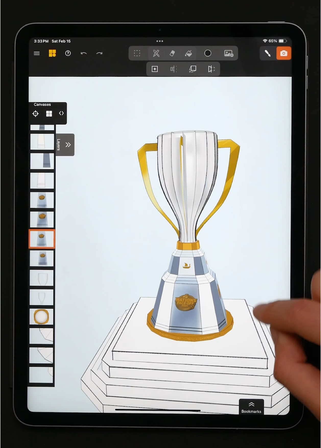 Still can’t get over @Yuwu.Liu’s incredible artistry on this hand-drawn 3D trophy for our @NHL #4Nations collaboration 🏆