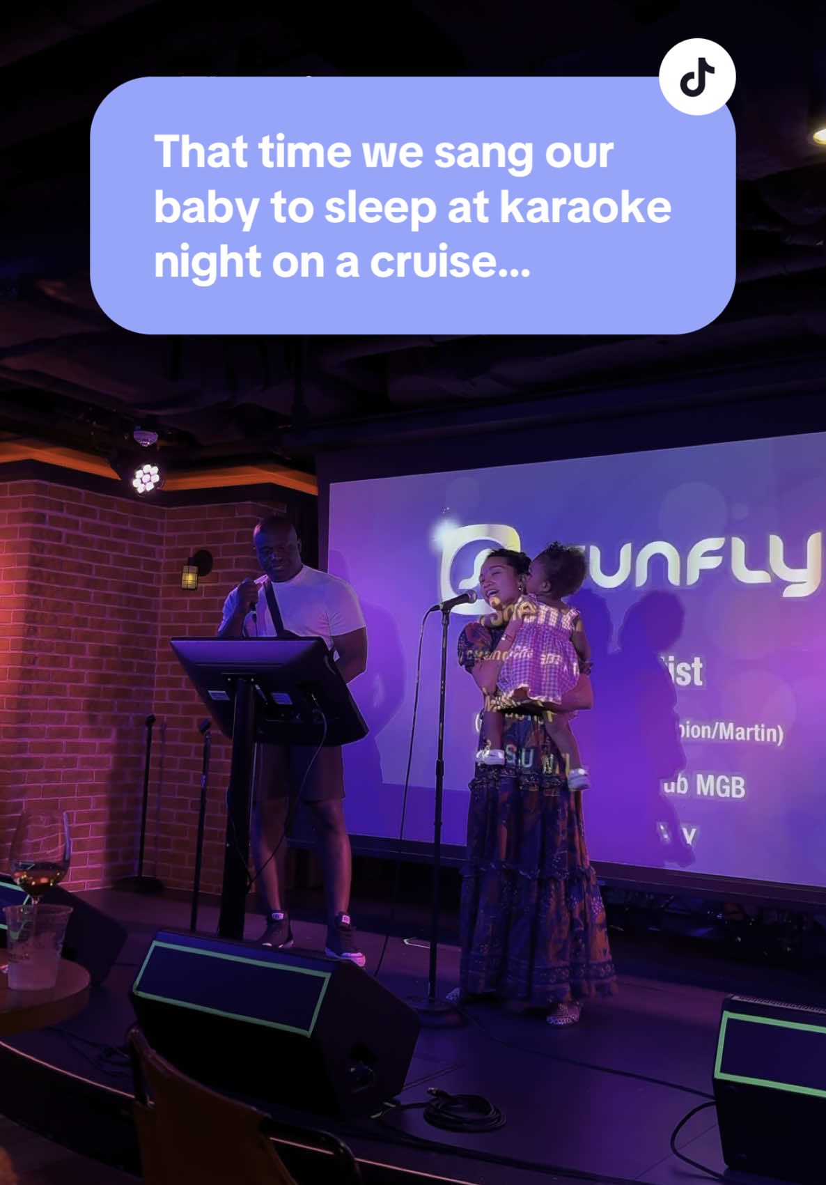 The whole room singing our baby to sleep with us will forever be a core memory 🥹🩷 #lullaby #cruise #karaoke 