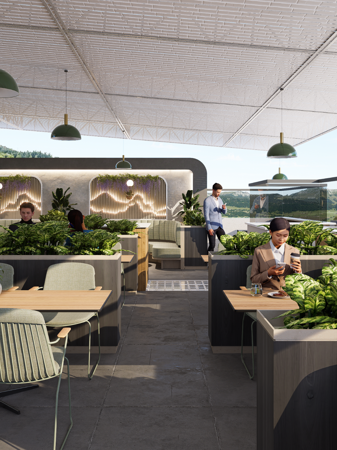 🍹🌇 Descubre la Experiencia Única del Restobar en Gran Hotel Jaén ✨ Comparto con ustedes uno de mis proyectos más destacados y gratificantes. Como apasionado del paisajismo, este diseño me brindó la libertad creativa que siempre he buscado en un proyecto. Con impresionantes vistas panorámicas al valle y una integración meticulosa con el entorno, este espacio trasciende la mera función de un bar. Se erige como un destino cultural y de encuentro, en perfecta sintonía con el espíritu vibrante de Jaén. Cada elemento, desde la elección de materiales hasta la paleta de colores y texturas, ha sido cuidadosamente seleccionado para capturar la esencia única de esta encantadora ciudad. Más que simplemente brindar un servicio, buscamos ofrecer una experiencia memorable a los comensales y claro, a nuestro clientes.  #interiordesign #restobar #diseñointerior #restaurantdesign #architecture #arquitectura #d5render 