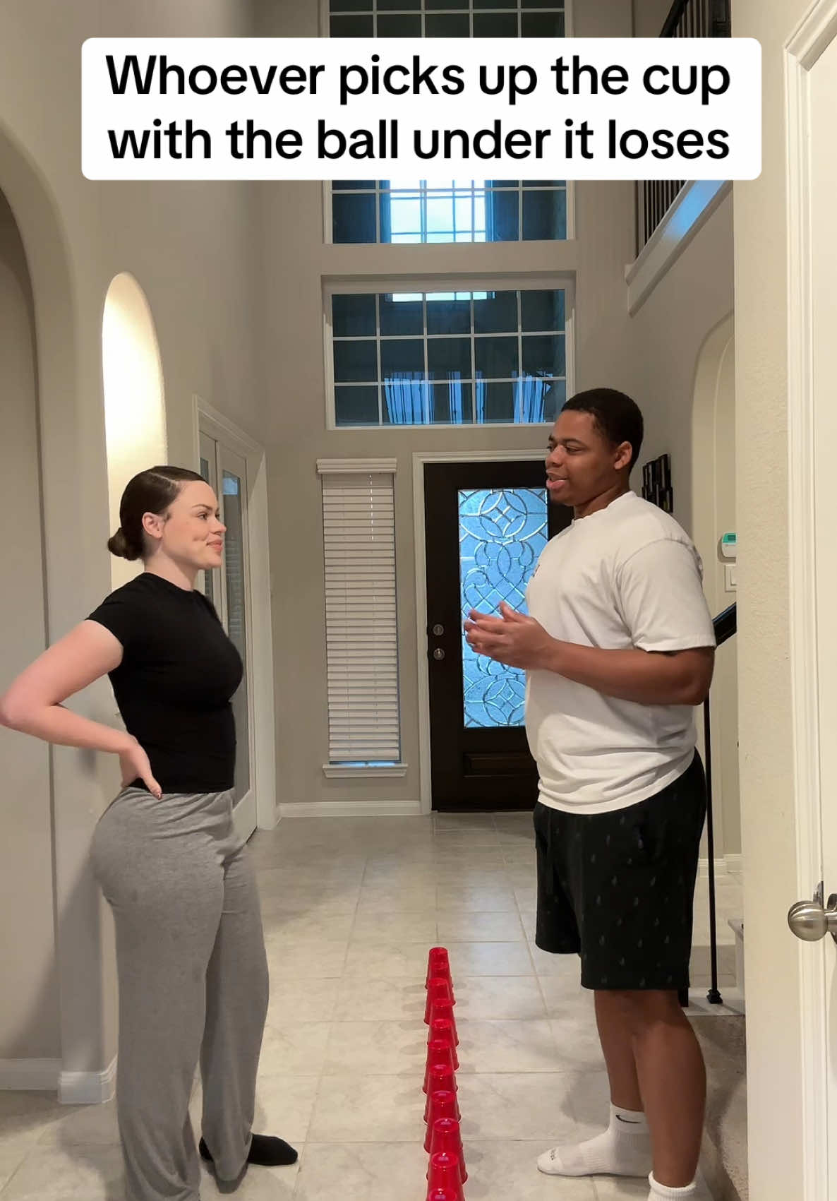 Whoever picks up the cup with the ball under it loses 😂 @Thereal.ceyana 