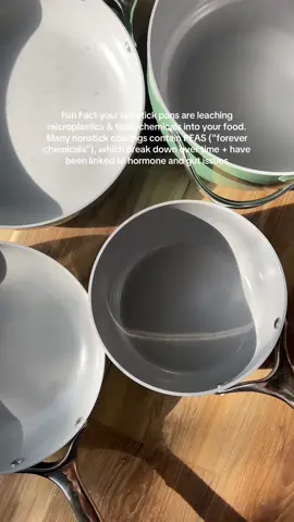 You have to be so so careful when picking out cookware 🍳 IF you choose a nonstick option, make sure that it is free from forever chemicals, and micro plastics. Otherwise cast-iron, ceramic, and stainless steel are all great options! #healthytips #wellnesstips #hormonehealth #healthyeating #wellness