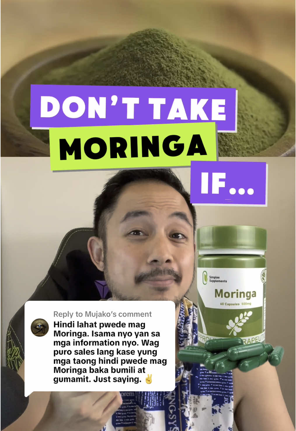 Replying to @Mujako When not to take Moringa or Malunggay Capsules! #moringa #malunggay #SimpleeSupplements #SimpleeBetterYou #SimpleeFam #SimpleeGlow #superfood #CapCut