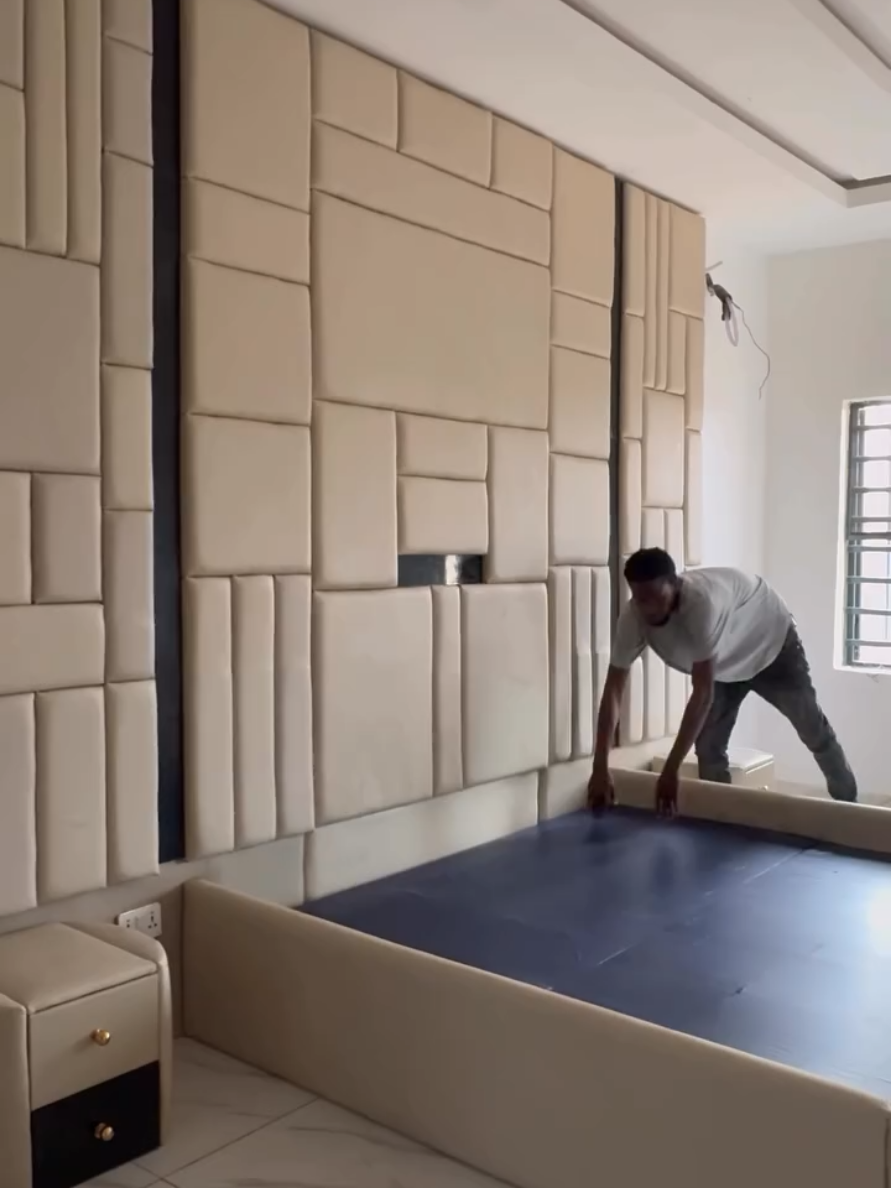 tall headboard bed #furnituremountain #ugandafurniture #furnitureinkampala #KitchenCabinets #wardropes#furnitureinuganda 