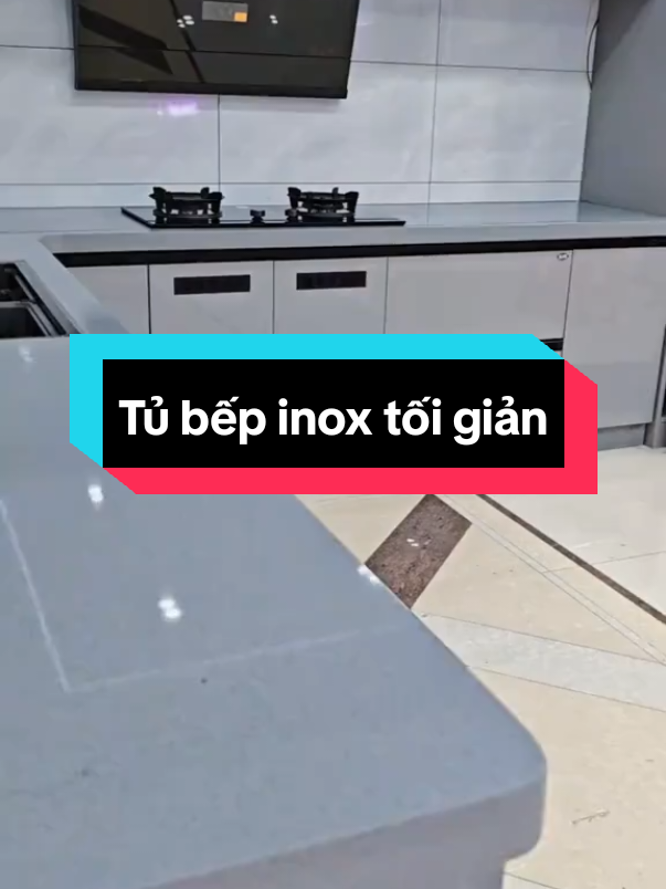 Mẫu tủ bếp inox hiện đại tại BN Home #tudep #noithatbnhome #bnhome 
