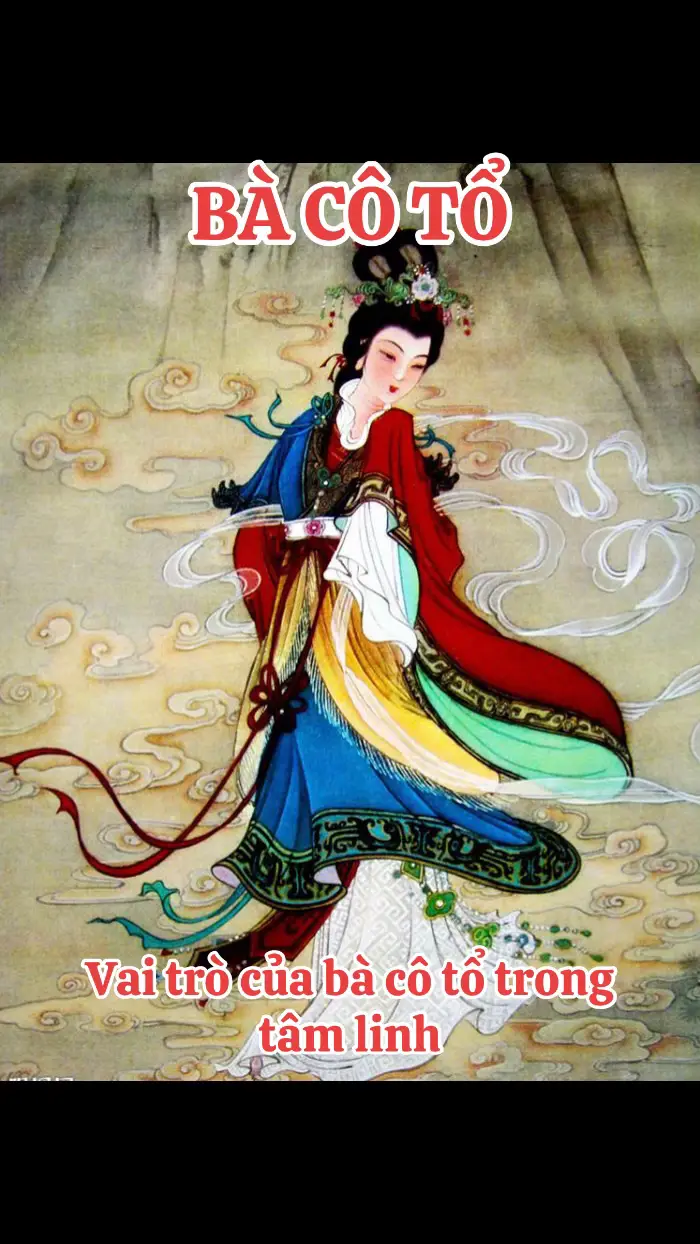 ### **Bà Tổ Cô là ai?** Bà Tổ Cô, đôi khi còn được gọi là Cô Tổ, là vong linh của một người phụ nữ trong dòng họ qua đời khi còn trẻ, thường ở độ tuổi từ 12 đến 18 hoặc đôi khi nhỏ hơn và đặc biệt là chưa lập gia đình. Theo quan niệm dân gian, những người này thường còn lưu luyến gia đình, dòng họ, nên sau khi mất, linh hồn họ không lập tức đi đầu thai mà ở lại cõi trần để phù hộ, che chở cho con cháu. Tuy nhiên, không phải bất kỳ người phụ nữ nào mất trẻ đều trở thành Bà Tổ Cô. Để đảm nhận vai trò này, vong linh thường phải có duyên tu tập theo đạo Phật hoặc đạo Mẫu ở cõi âm, và được Hội đồng Gia tiên của dòng họ tín nhiệm giao phó nhiệm vụ. Mối quan hệ của Bà Tổ Cô với con cháu trong dòng họ có thể khác nhau tùy theo thế hệ. Với người này, bà có thể là cụ (tứ đại - đời thứ 4), với người khác có thể là cô (em gái của bố), bác, hoặc xa hơn là lục đại, thất đại (đời thứ 6, 7). Dù ở vai vế nào, Bà Tổ Cô thường được xem là một vị linh thiêng, có sức mạnh tâm linh đặc biệt. Trong một số trường hợp, nếu Bà Tổ Cô tu tập tốt và theo hầu các vị thánh trong đạo Mẫu (như **Chầu Bé Bắc Lệ**, **Chầu Chín**, hoặc các Bà Chúa như **Chúa Thượng Ngàn**), bà có thể mang thêm danh hiệu như **Chầu Cô Tổ** hoặc **Chúa Cô Tổ**, thể hiện sự nâng cao về địa vị tâm linh. --- ### **Vai trò của Bà Tổ Cô** Bà Tổ Cô đóng vai trò quan trọng trong đời sống tâm linh của người Việt, đặc biệt là trong việc bảo vệ và hướng dẫn con cháu.  1. **Phù hộ, che chở cho con cháu:**    - Bà Tổ Cô được coi là người 