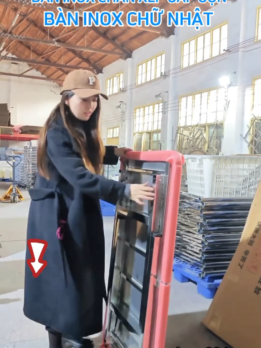 Bàn inox 304 chữ nhật chân xếp gấp gọn, kích thước phù hợp#baninox304 #bangapgon #banangiadinh #giadung_giadinh01 #cuahangdodungnhabep1 #xuhuongtiktok 