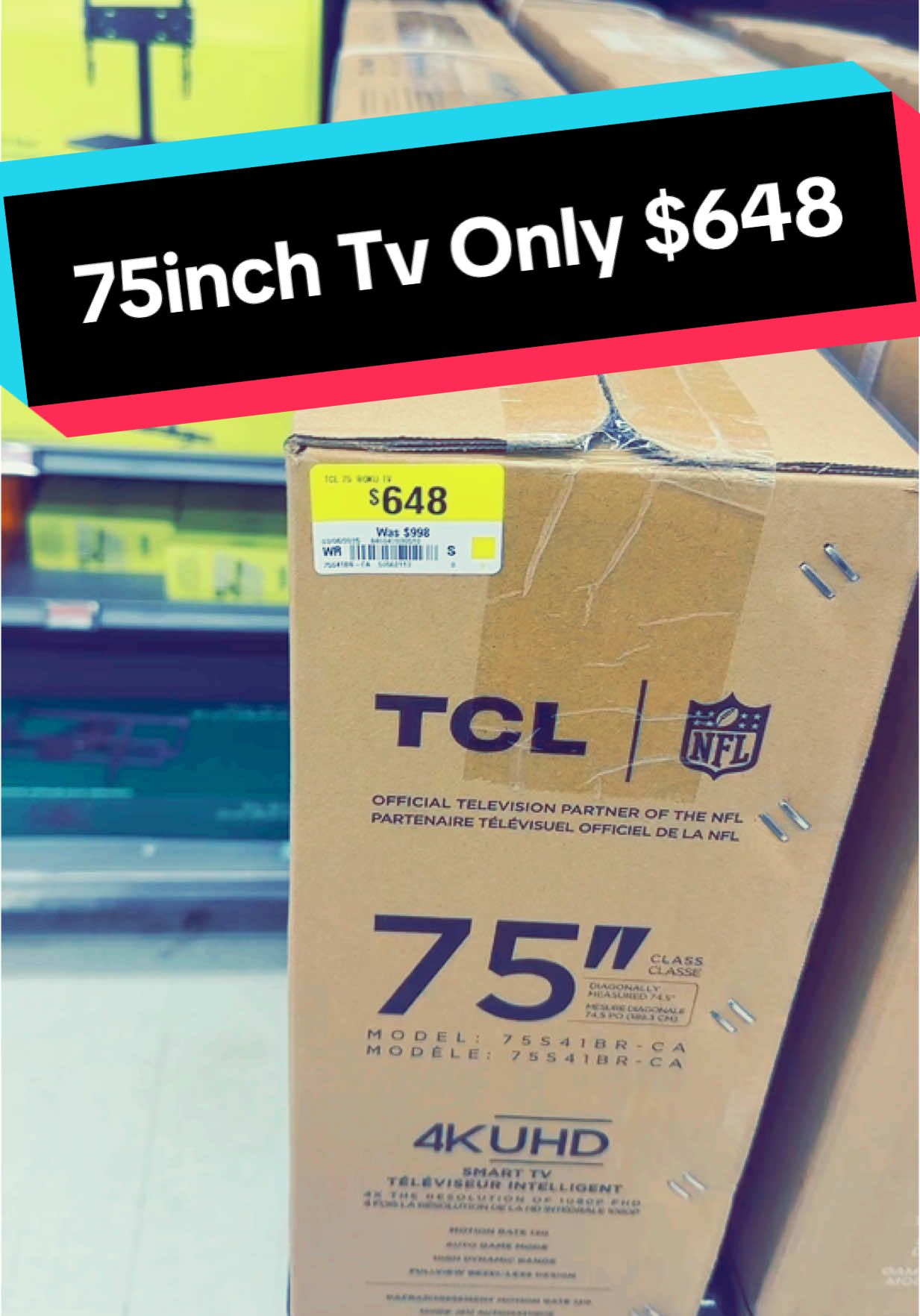 Sale on 75inch TV #walmart #everydaydealsonline #clearance #sales #onlinedeals #walmartelectronicsdepartment #oslwireless #saskatchewan #foryoupage❤️❤️ #newdealseveryweek #amritsar #punjab #monotized #yorkton 