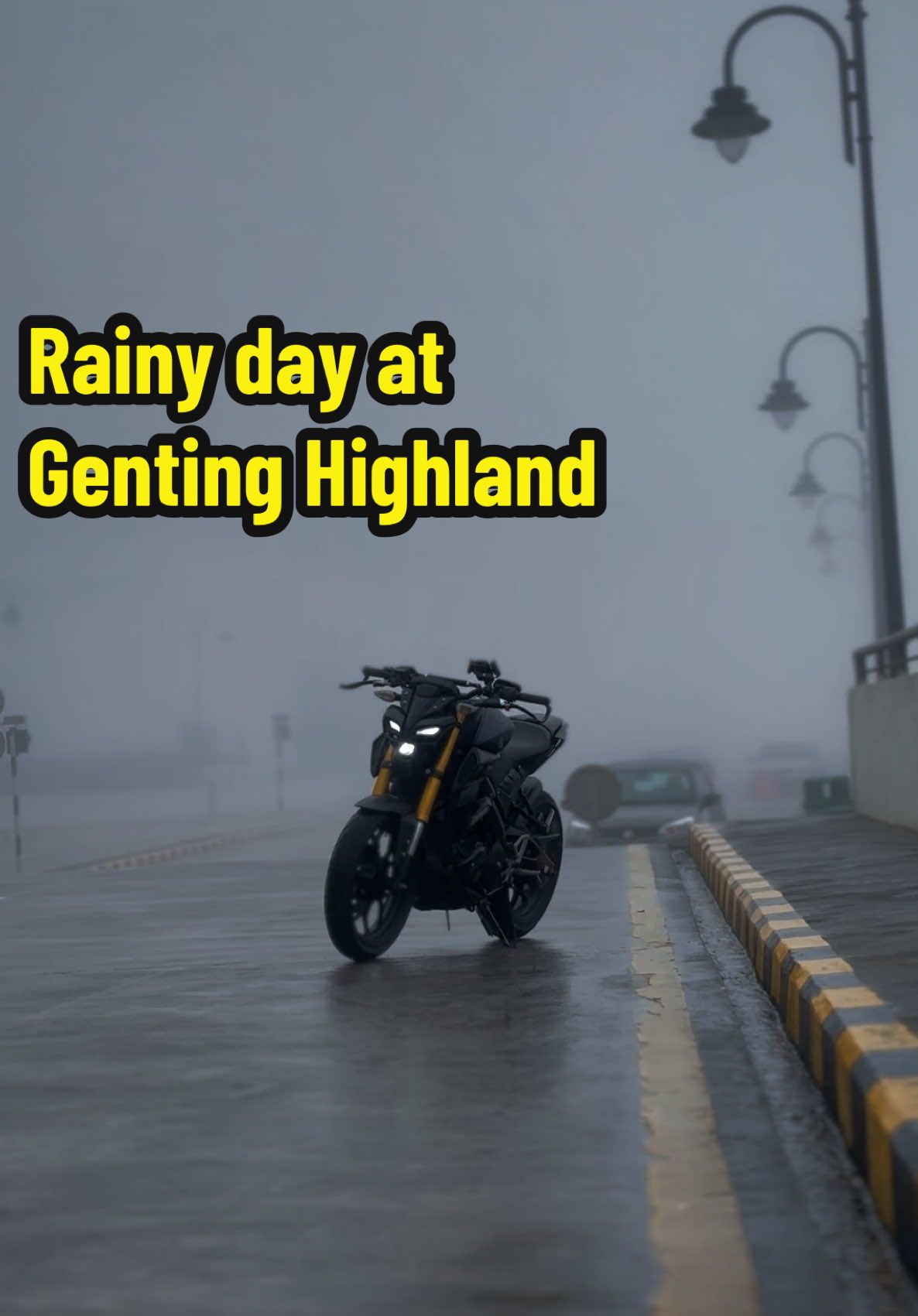 When its raining and genting matches your mood. #MT15 #MT15Yamaha #mt15lover #cinematicvideo #cinematicmotor #fypシ゚ #fyp #fyppppppppppppppppppppppp #