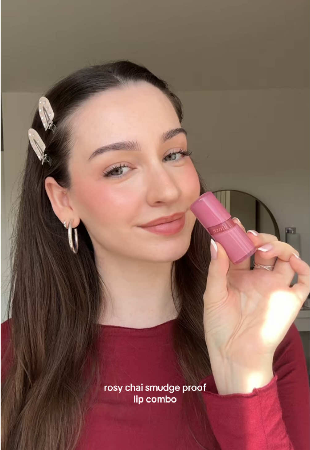 Smudge proof lip combo with @힌스 hince_official raw glow gel tint in shade chai 💕#smudgeproof #chai #chaimakeup #lipcombo #lomglasting #makeup #hince #geltint #liptint (gifted)