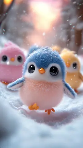 Cutest tundra ❄️🐧🤍 #aiart #aianimation #viral #fantasy #cute #animal #relaxing #adventure #snow #penguin #tundra 
