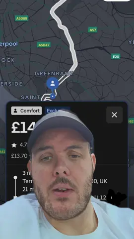 What is going on with this Uber job the question isnt the price the question is what is going on with the location, the Uber driver and uber passenger is in south Liverpool and yet uber is saying the pick up is terminal 2 Manchester Airport 🤣😭 #uber #uberdriver #uberfail #manchesterairport #fail #epicfail #funny 
