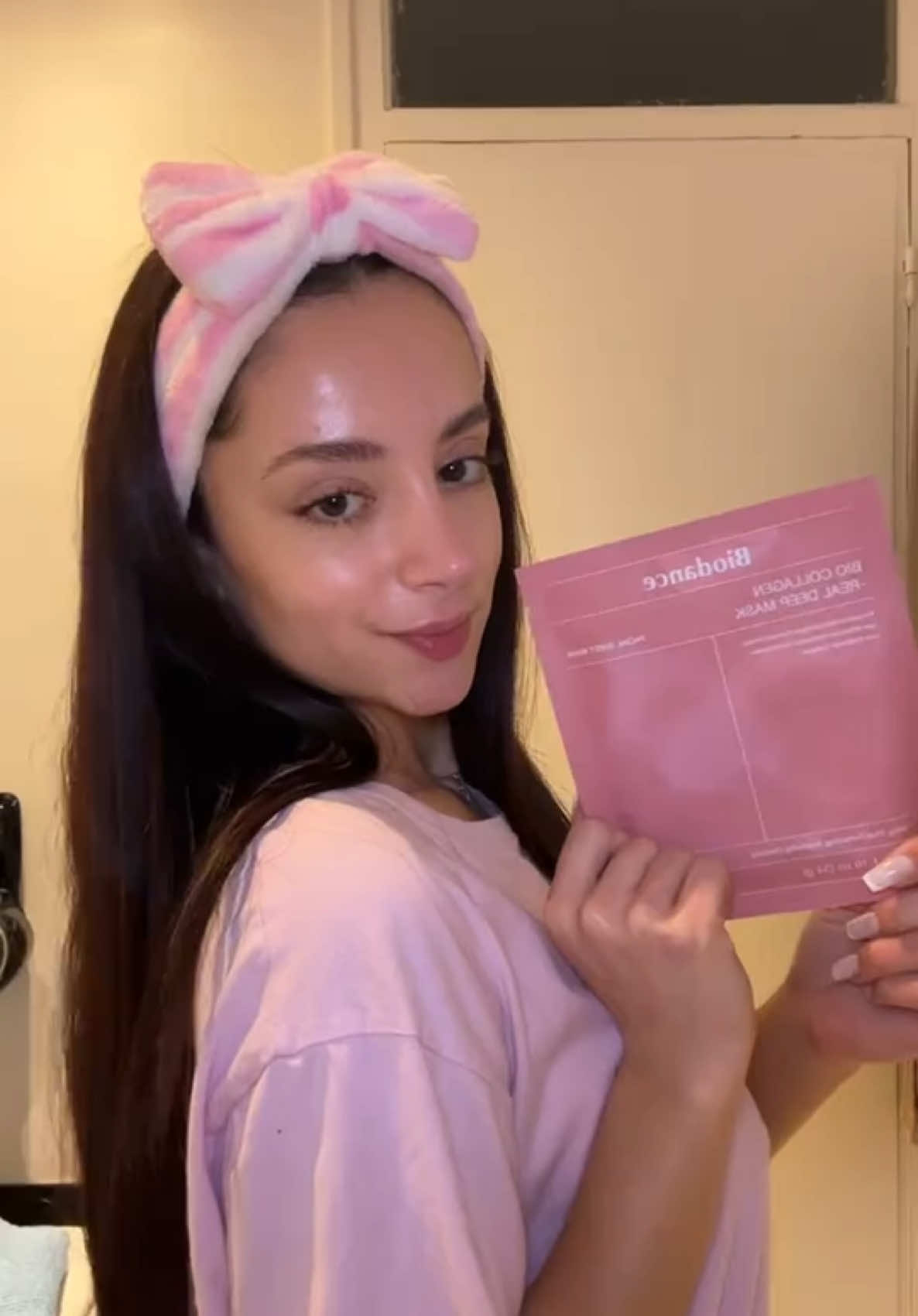Glow mode: ON! ✨ Thanks for trying our Bioderm Collagen Mask, @sophiaselmana hope your skin is feeling fabulous!💖  #bioderm #fyp #trend #highlight #glassskin #skincare #bestseller #mention #biodance_collagen_mask 