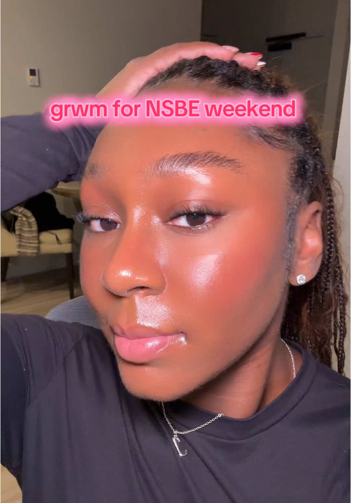 no husband was found..but I had a great time with the girlies ☺️  Products:  @elfcosmetics primer  @Fenty Beauty contour @DanessaMyricksBeauty Skint tint  @Maybelline NY pressed powder  @Haus Labs by Lady Gaga blush  @Huda Beauty setting powder  @Morphe Cosmetics setting spray!  #chicagotiktok #grwmmakeup #chicagonightlife #NSBE 