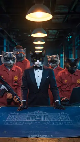 Cats of the Perfect Heist: A Team of Thieves, a Bank Full of Gold, and the Ultimate Escape!! #cat #lacasadepapel #movie #bank #catsoftiktok #catstory #aiart 