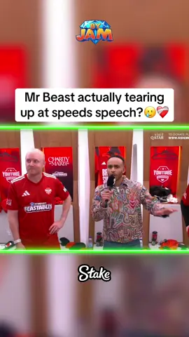 Mr Beast actually tearing up at speeds speech?🥲❤️‍🩹 #fyp #viral #foryou #foryoupage #football #Soccer #london #uk #jason #jasontheween #faze #fazeclan #fazeron #stableronaldo #ron #stableronaldoclips #jasontheweenclips #xqc #xqcclips #xqcow #jynxzi #jynxziclips #ginge #angryginge #angryginge13 #angrygingeclips #sidemen #sidemencharity #sidemencharitymatch #speed #ishowspeed #ishowspeedclips #speedclips #cbs #PremierLeague #championsleague #wembley #wembleystadium #goal #markrober #fanum #ksi #sketch #sketchclips #Jasontheween ishowspeed speed stable Ronaldo xqc jynxzi angry ginge kai cenat playing football in uk London Wembley sidemen charity match 