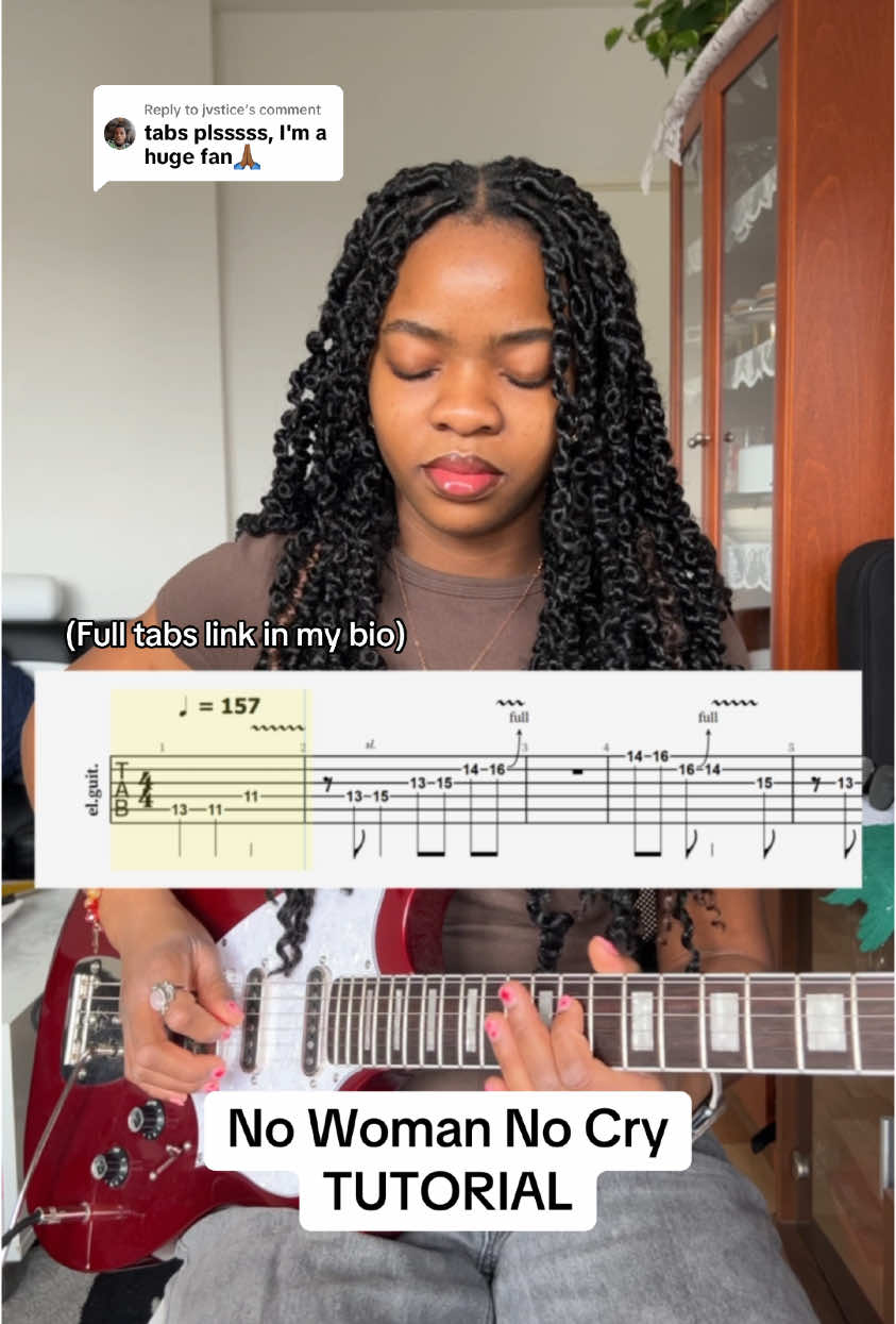 Replying to @jvstice Full tabs link in my bio 💗 #beccasmelodies #bobmarley #guitartutorial #fyp 