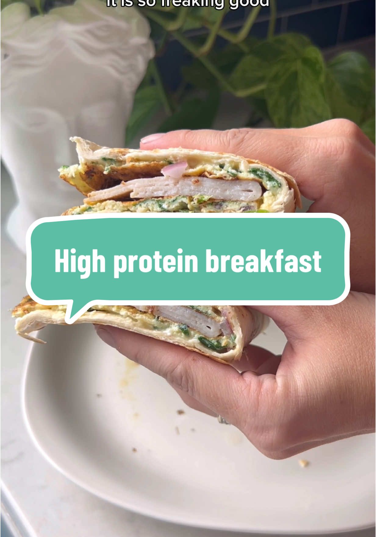Throwback video but still just as amazing as it was in 2023 🤪 It’s a perfect breakfast that’s full of nutrition and protein!  You’ll Need:  - 2 eggs  - green onions  - spinach, chopped  - red onions  - slap ya mama seasoning  - (or whatever toppings and seasonings you like)  - 2 turkey breast  - tortilla  You’ll Need To Do:  - mix eggs, toppings, and seasonings in a bowl. Add to a warm skillet. Cook like an omelet.  - Place tortilla on top and flip over. Place turkey breast in the middle and fold like a quesadilla.  - Enjoy this high protein meal!  #highprotein #mealprep #breakfastidea #EasyRecipe #easydinner #recipes #dinnerrecipes #breakfastrecipe 