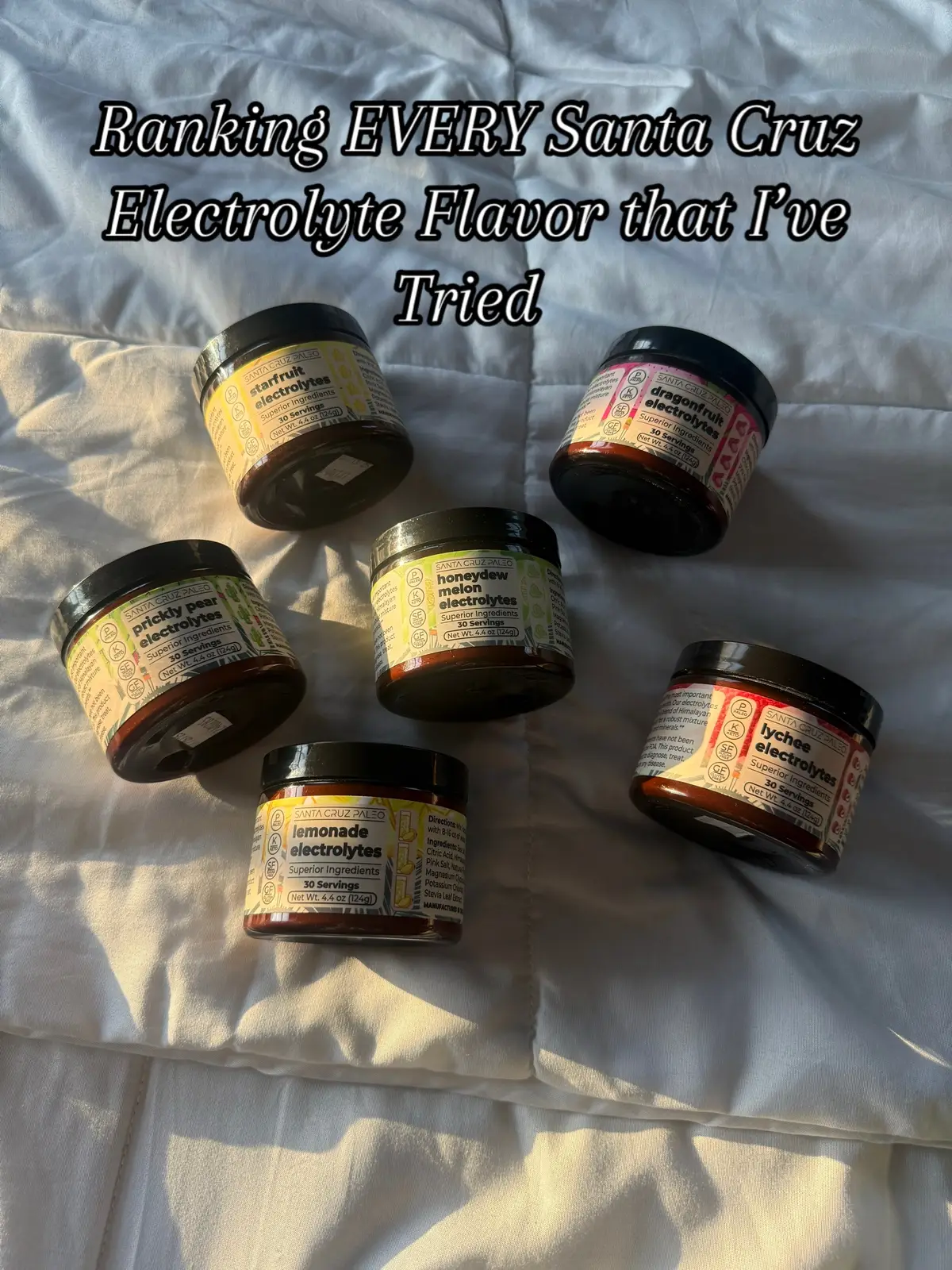 ranking Santa Cruz electrolyte flavors #santacruzpaleo #electrolytes #santacruz #hydration #electrolytepowder #menshygiene #menshealth #healthy 