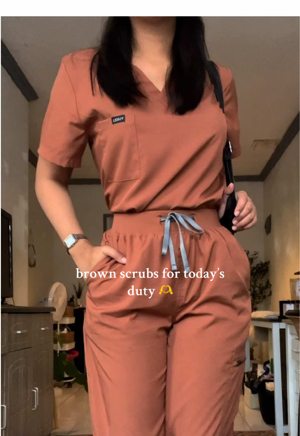 Brown scrubs for today’s duty ✨🫶 #scrubsuit #medical #medtech #nurse #scrubs #radtech 