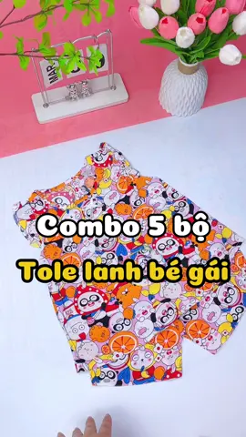 Bộ đồ tole lanh cho bé gái hoạ tiết xinh mà mặc lại mát #thoitrangtreem #quanaotreem #mevabe #dobobegai #tolelanhtreem 